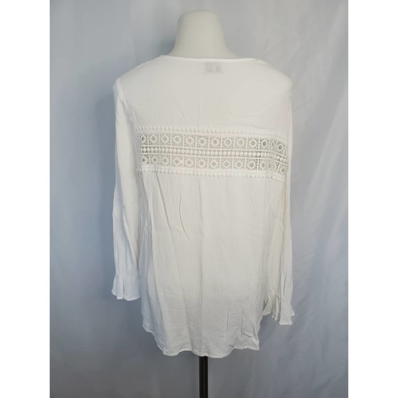 Show Me Your Mumu White Lily Grace long sleeve tunic blouse sz Small - Picture 4 of 6
